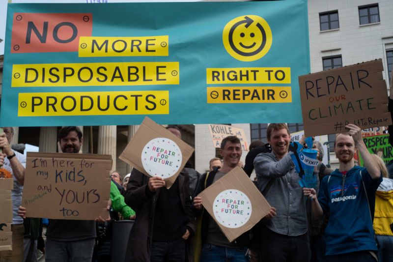 Demonstration für Recht auf Reparatur